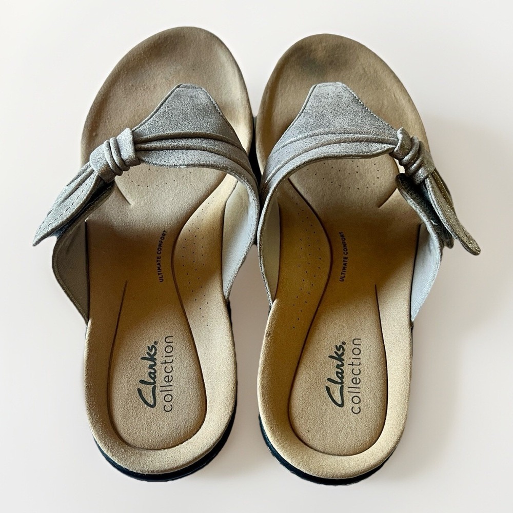 Clarks Collection Laurieann Rae Taupe Thong Sandals Women's Size 10M - Picture 4 of 7